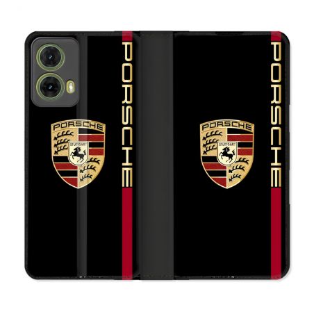 Housse cuir portefeuille Pour Motorola G85 5G Porsche Line