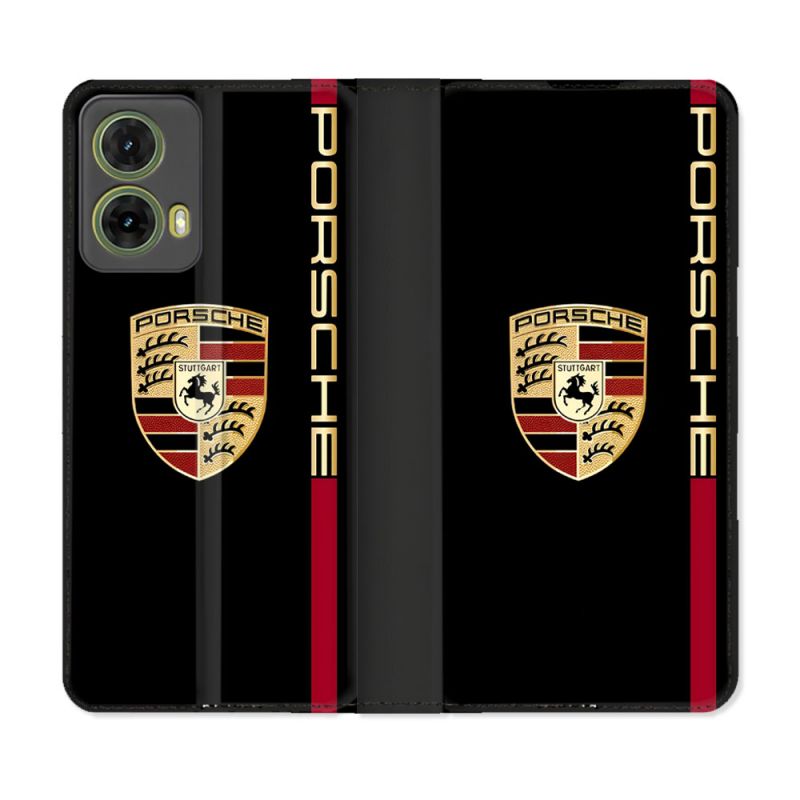 Housse cuir portefeuille Pour Motorola G85 5G Porsche Line