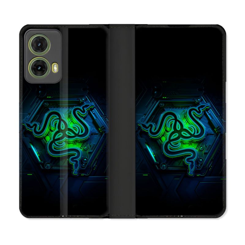 Housse cuir portefeuille Pour Motorola G85 5G Razer