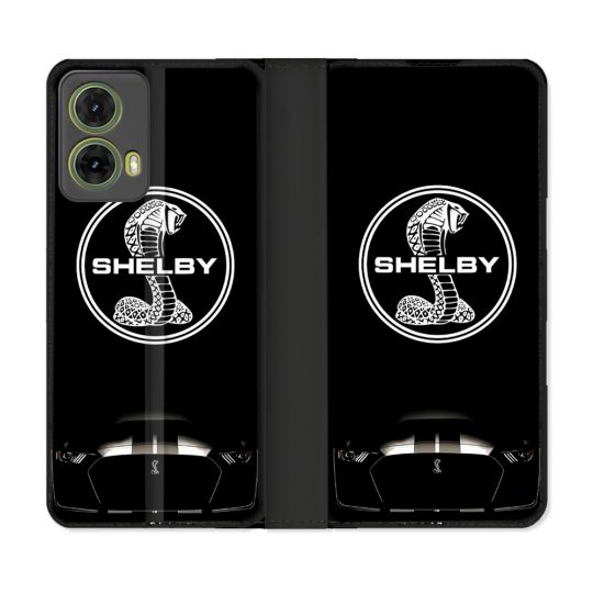 Housse cuir portefeuille Pour Motorola G85 5G Shelby