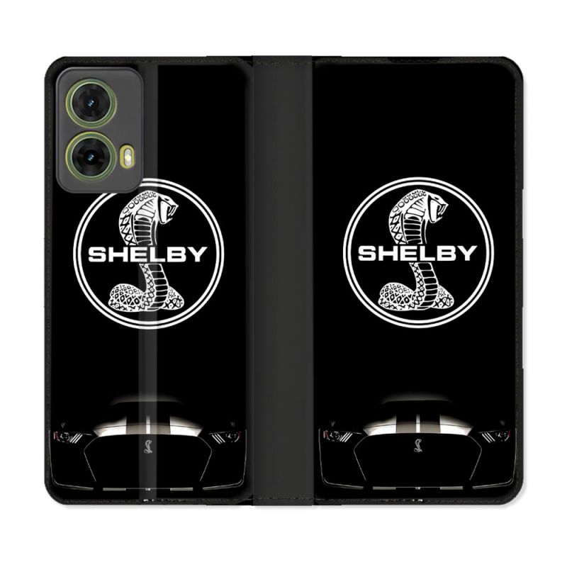 Housse cuir portefeuille Pour Motorola G85 5G Shelby