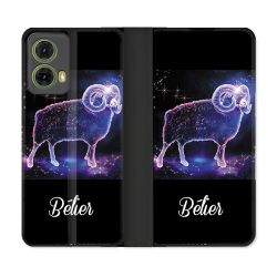 Housse cuir portefeuille Pour Motorola G85 5G Signe Zodiaque 2 Bélier