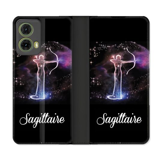 Housse cuir portefeuille Pour Motorola G85 5G Signe Zodiaque 2 Sagittaire