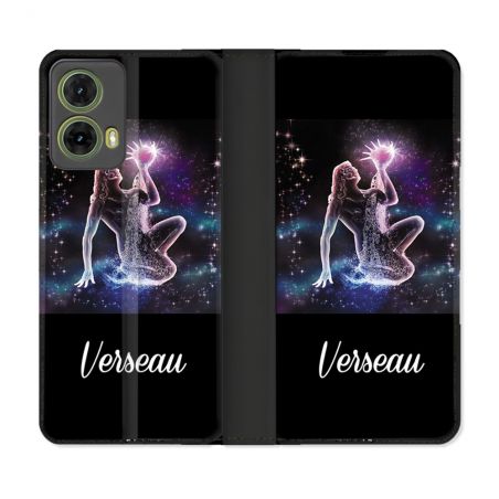 Housse cuir portefeuille Pour Motorola G85 5G Signe Zodiaque 2 Verseau