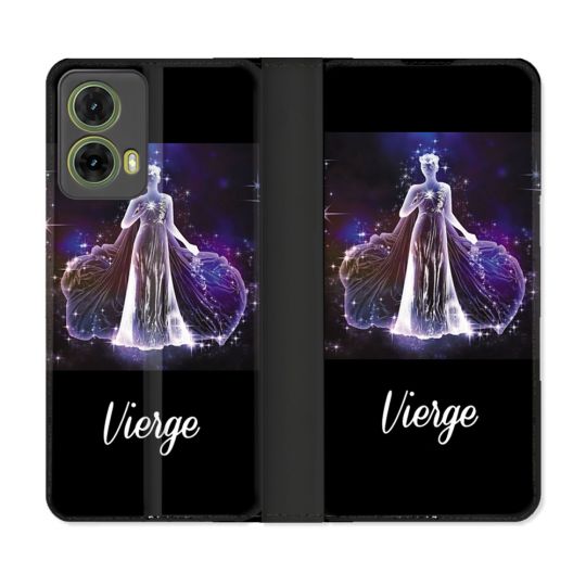 Housse cuir portefeuille Pour Motorola G85 5G Signe Zodiaque 2 Vierge