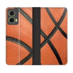 Housse cuir portefeuille Pour Motorola G85 5G Sport Ballon Basket