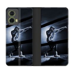 Housse cuir portefeuille Pour Motorola G85 5G Sport Boxe Poing