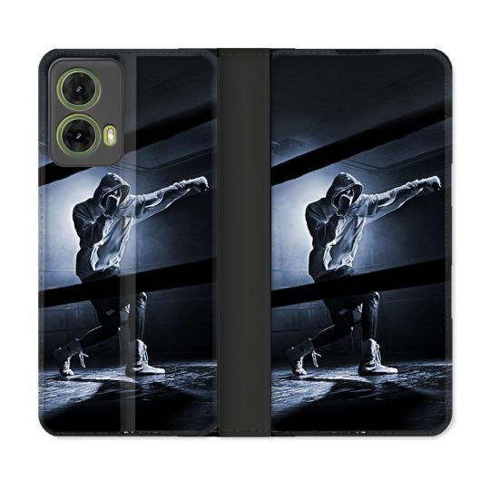 Housse cuir portefeuille Pour Motorola G85 5G Sport Boxe Poing