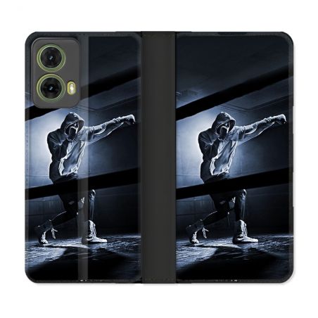 Housse cuir portefeuille Pour Motorola G85 5G Sport Boxe Poing