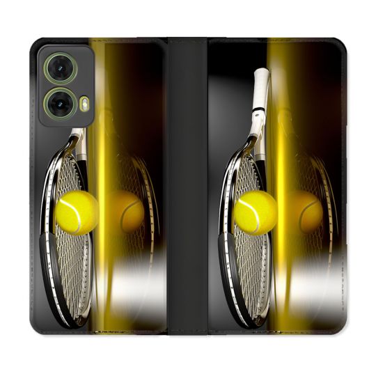 Housse cuir portefeuille Pour Motorola G85 5G Sport Tennis Reflet