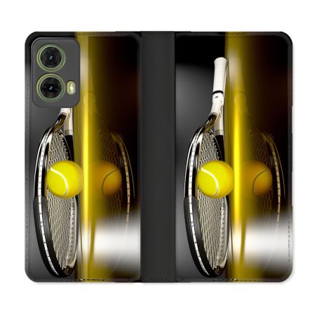 Housse cuir portefeuille Pour Motorola G85 5G Sport Tennis Reflet