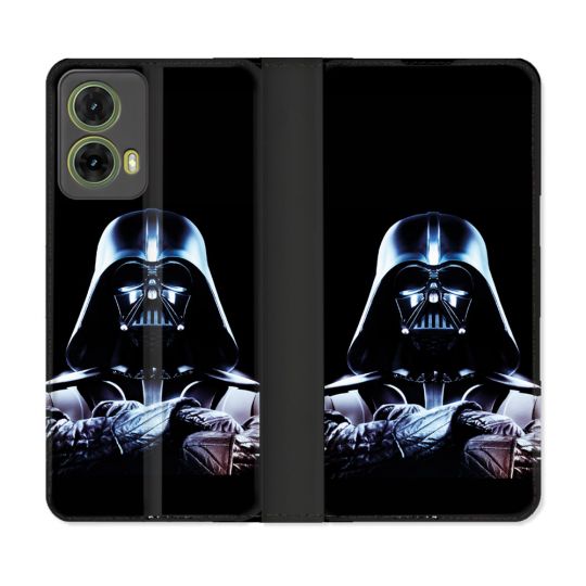 Housse cuir portefeuille Pour Motorola G85 5G Star Wars - Dark Vador Noir