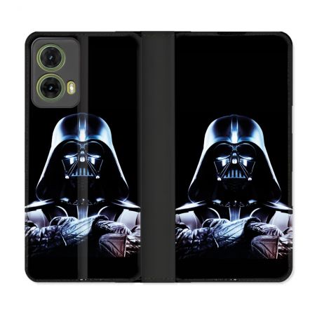 Housse cuir portefeuille Pour Motorola G85 5G Star Wars - Dark Vador Noir