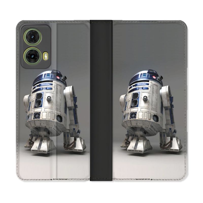 Housse cuir portefeuille Pour Motorola G85 5G Star Wars - R2D2