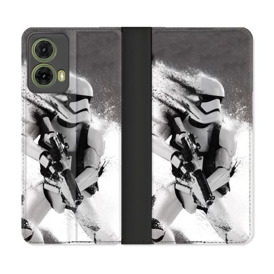 Housse cuir portefeuille Pour Motorola G85 5G Star Wars - Trooper