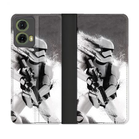 Housse cuir portefeuille Pour Motorola G85 5G Star Wars - Trooper