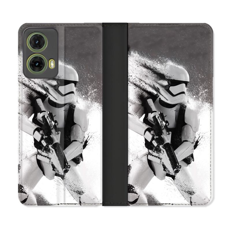 Housse cuir portefeuille Pour Motorola G85 5G Star Wars - Trooper