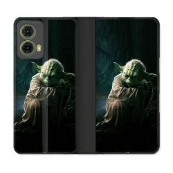 Housse cuir portefeuille Pour Motorola G85 5G Star Wars - Yoda sombre
