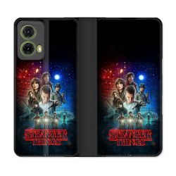 Housse cuir portefeuille Pour Motorola G85 5G Stranger Things Affiche 1