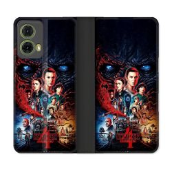 Housse cuir portefeuille Pour Motorola G85 5G Stranger Things Affiche 4