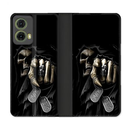 Housse cuir portefeuille Pour Motorola G85 5G Tete de Mort Your Next