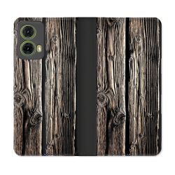 Housse cuir portefeuille Pour Motorola G85 5G Texture Bois