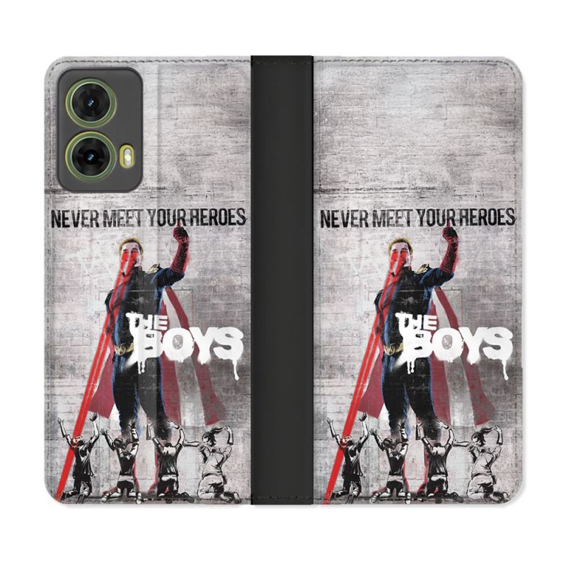 Housse cuir portefeuille Pour Motorola G85 5G The Boys Affiche