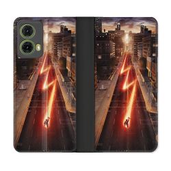 Housse cuir portefeuille Pour Motorola G85 5G The Flash City