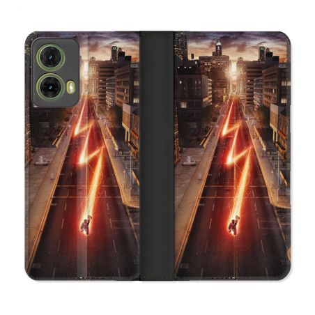 Housse cuir portefeuille Pour Motorola G85 5G The Flash City