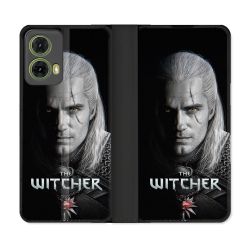 Housse cuir portefeuille Pour Motorola G85 5G The Witcher Noir