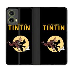Housse cuir portefeuille Pour Motorola G85 5G Tintin Classique