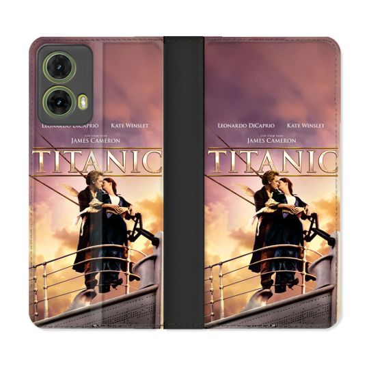 Housse cuir portefeuille Pour Motorola G85 5G Titanic