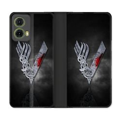 Housse cuir portefeuille Pour Motorola G85 5G Viking
