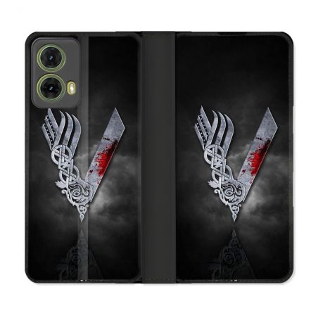 Housse cuir portefeuille Pour Motorola G85 5G Viking