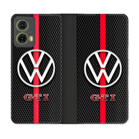 Housse cuir portefeuille Pour Motorola G85 5G Volkwagen Line