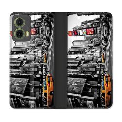 Housse cuir portefeuille Pour Motorola G85 5G Voyage Amerique USA New York Taxi