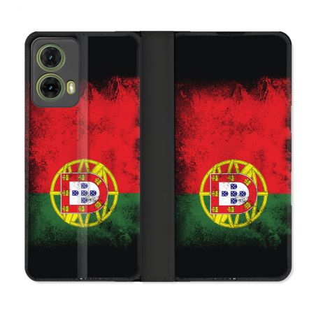 Housse cuir portefeuille Pour Motorola G85 5G Voyage Portugal Drapeau