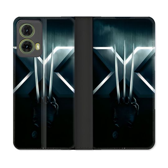 Housse cuir portefeuille Pour Motorola G85 5G Xmen
