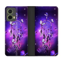Housse cuir portefeuille Pour Motorola G85 5G Zen Attrape Reve Papillon