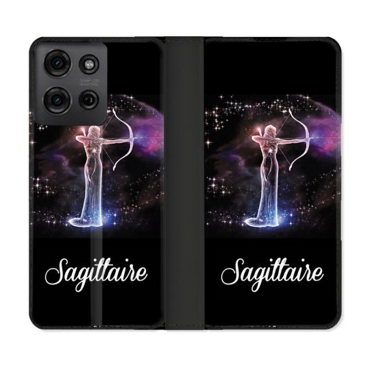 Housse cuir portefeuille Pour Motorola G75 5G Signe Zodiaque 2 Sagittaire