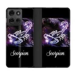 Housse cuir portefeuille Pour Motorola G75 5G Signe Zodiaque 2 Scorpion