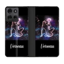 Housse cuir portefeuille Pour Motorola G75 5G Signe Zodiaque 2 Verseau