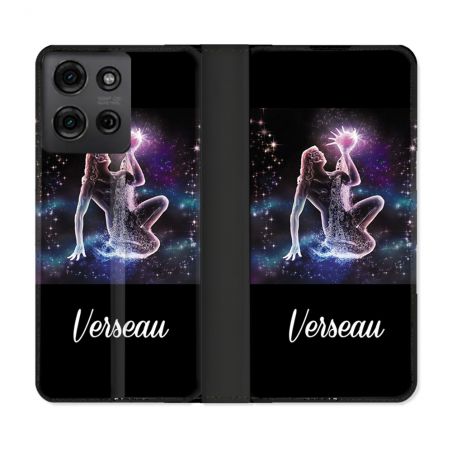 Housse cuir portefeuille Pour Motorola G75 5G Signe Zodiaque 2 Verseau