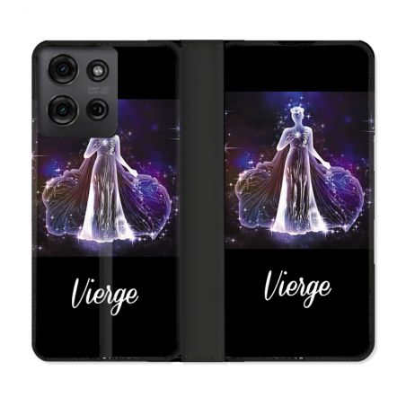 Housse cuir portefeuille Pour Motorola G75 5G Signe Zodiaque 2 Vierge
