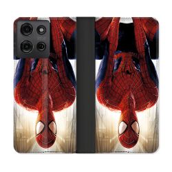 Housse cuir portefeuille Pour Motorola G75 5G Spiderman Invers
