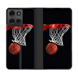 Housse cuir portefeuille Pour Motorola G75 5G Sport Basket Panier