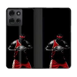 Housse cuir portefeuille Pour Motorola G75 5G Sport Basketeur