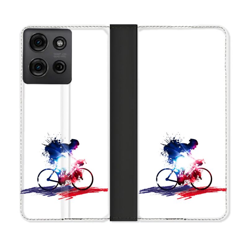 Housse cuir portefeuille Pour Motorola G75 5G Sport Cyclisme France
