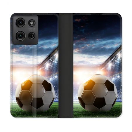 Housse cuir portefeuille Pour Motorola G75 5G Sport Football Stade