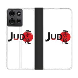 Housse cuir portefeuille Pour Motorola G75 5G Sport Judo Logo
